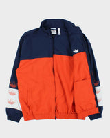 Vintage Adidas Originals Embroidered Trefoil Striped Windbreaker Jacket - M