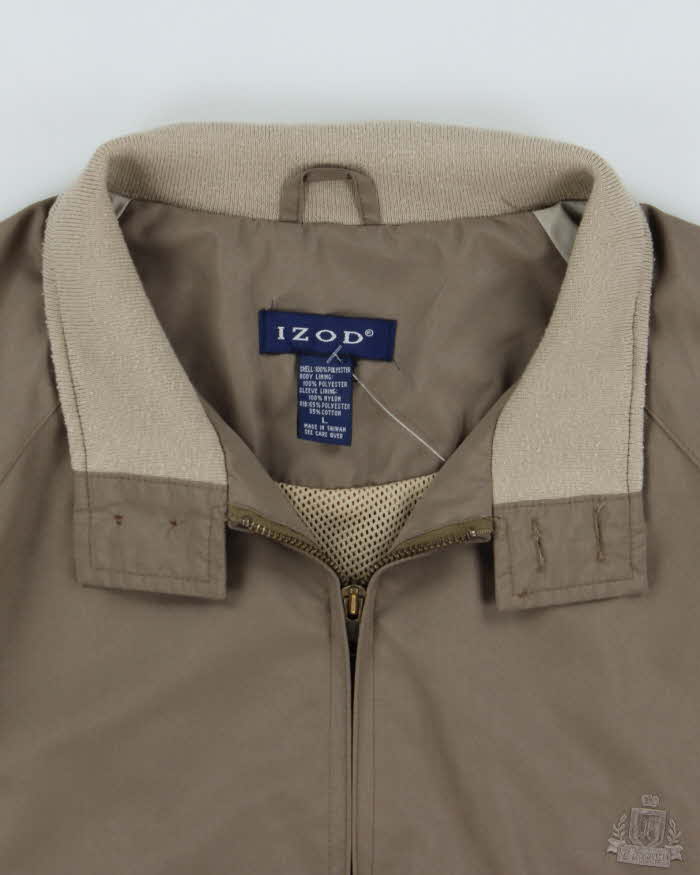 Vintage 1990s Izod Khaki Soft Shell Harrington Jacket - L
