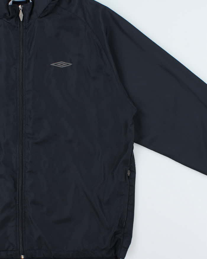 Vintage Y2K 00s Umbro Navy Soft Shell Hooded Windbreaker Jacket - XL