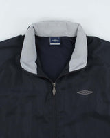 Vintage Y2K 00s Umbro Navy Soft Shell Hooded Windbreaker Jacket - XL