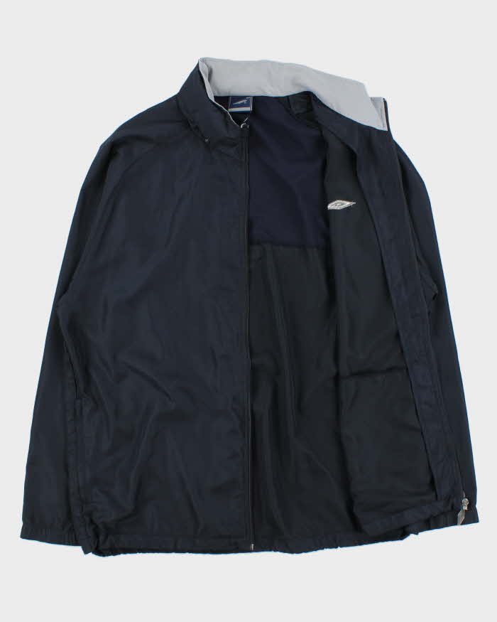 Vintage Y2K 00s Umbro Navy Soft Shell Hooded Windbreaker Jacket - XL