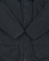 Vintage Barbour Classic Navy Border Tartan Lined Waxed Country Jacket - 3XL