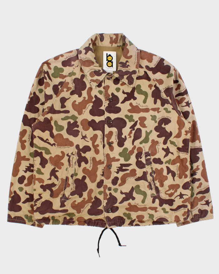 Vintage 1980s Bob Allen Ducks Unlimited Made In USA Camo Canvas Hunting Coach Jacket - L