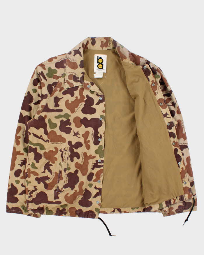 Vintage 1980s Bob Allen Ducks Unlimited Made In USA Camo Canvas Hunting Coach Jacket - L