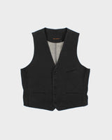 Vintage Nudie Jeans Pal Dry Black Coated Denim Waistcoat - L