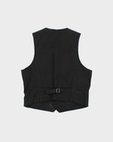 Vintage Nudie Jeans Pal Dry Black Coated Denim Waistcoat - L