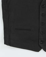 Vintage Nudie Jeans Pal Dry Black Coated Denim Waistcoat - L