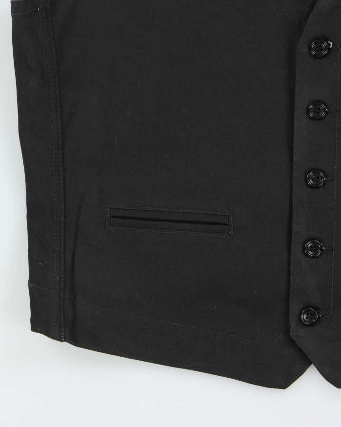 Vintage Nudie Jeans Pal Dry Black Coated Denim Waistcoat - L
