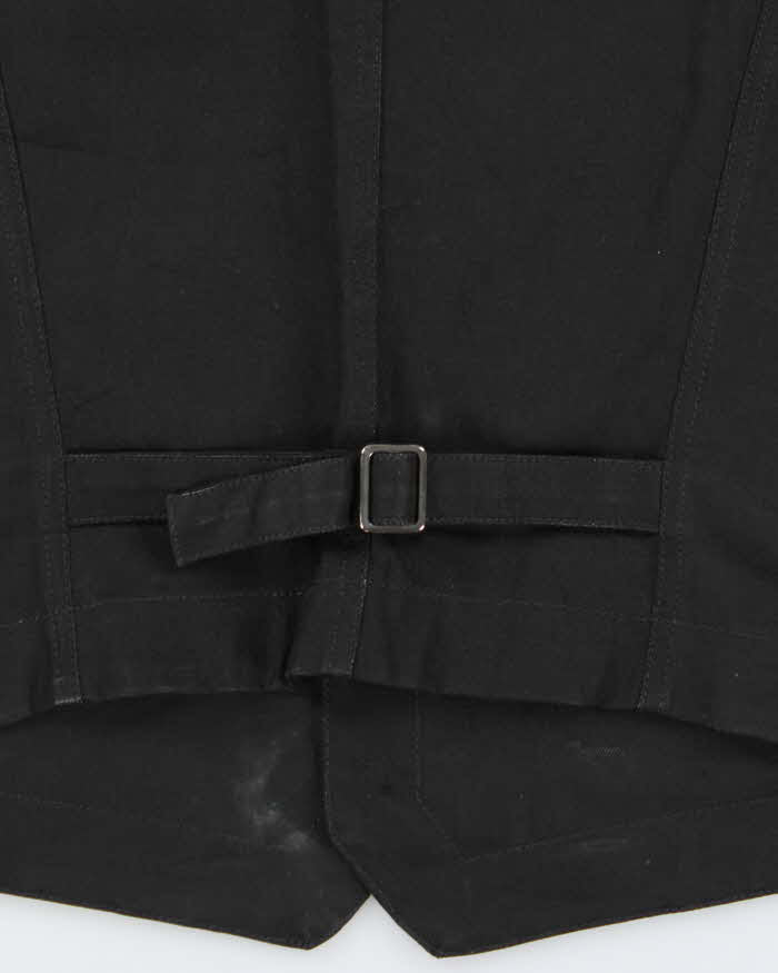 Vintage Nudie Jeans Pal Dry Black Coated Denim Waistcoat - L