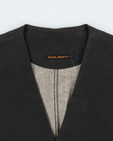 Vintage Nudie Jeans Pal Dry Black Coated Denim Waistcoat - L