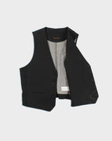 Vintage Nudie Jeans Pal Dry Black Coated Denim Waistcoat - L