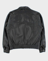 Vintage 1990s Amanati Leather Moto Bomber Jacket - M