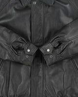 Vintage 1990s Amanati Leather Moto Bomber Jacket - M