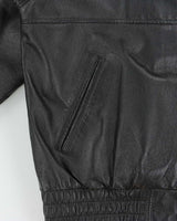 Vintage 1990s Amanati Leather Moto Bomber Jacket - M