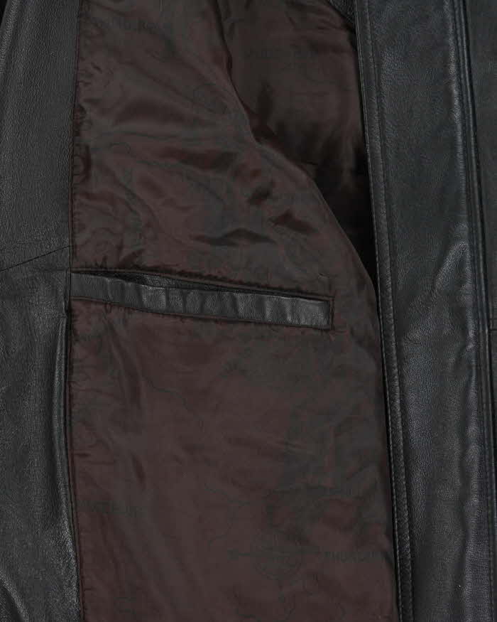 Vintage 1990s Amanati Leather Moto Bomber Jacket - M