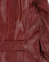 Vintage 1970s Hi-Mac Burgundy All Weather Made In Canada Button Front Leather Jacket - XL