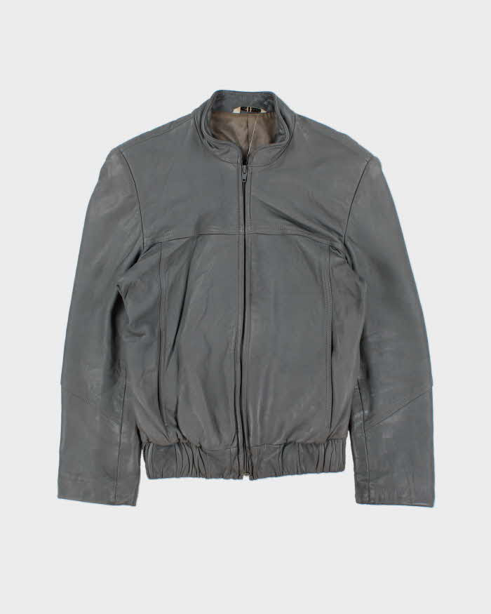 Vintage 1970s Daniel's Made In Canada Leather Cafe Racer Bomber Jacket - S
