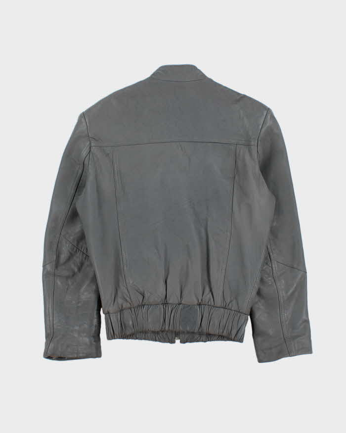 Vintage 1970s Daniel's Made In Canada Leather Cafe Racer Bomber Jacket - S