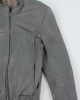 Vintage 1970s Daniel's Made In Canada Leather Cafe Racer Bomber Jacket - S