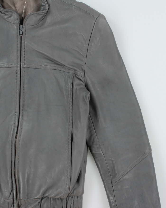 Vintage 1970s Daniel's Made In Canada Leather Cafe Racer Bomber Jacket - S