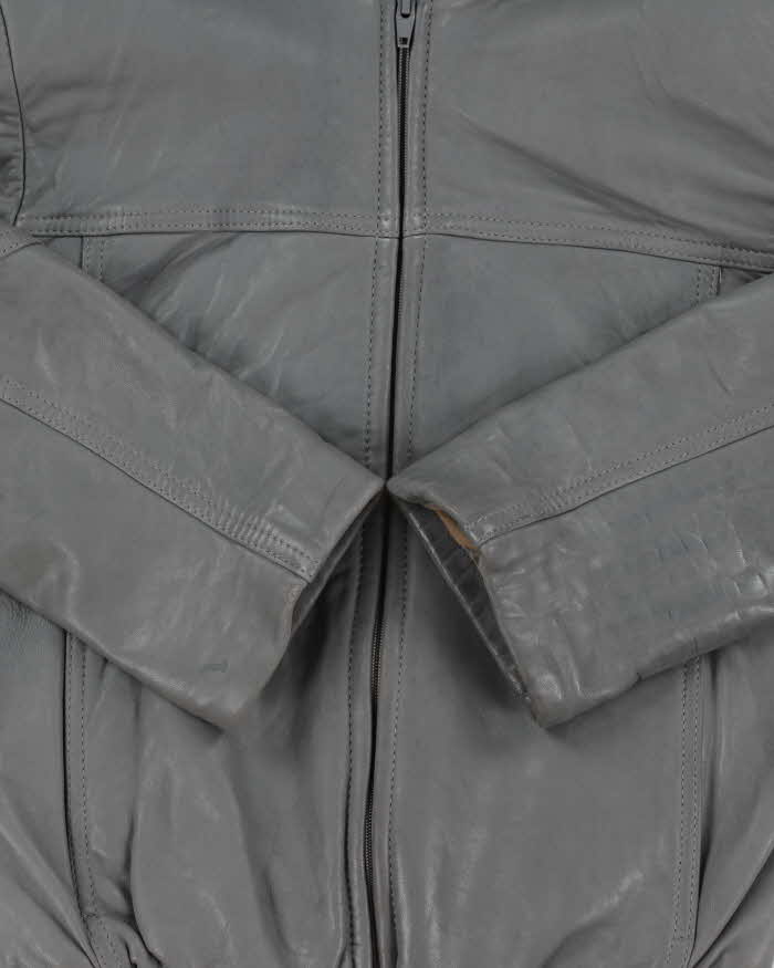 Vintage 1970s Daniel's Made In Canada Leather Cafe Racer Bomber Jacket - S