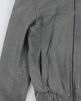 Vintage 1970s Daniel's Made In Canada Leather Cafe Racer Bomber Jacket - S