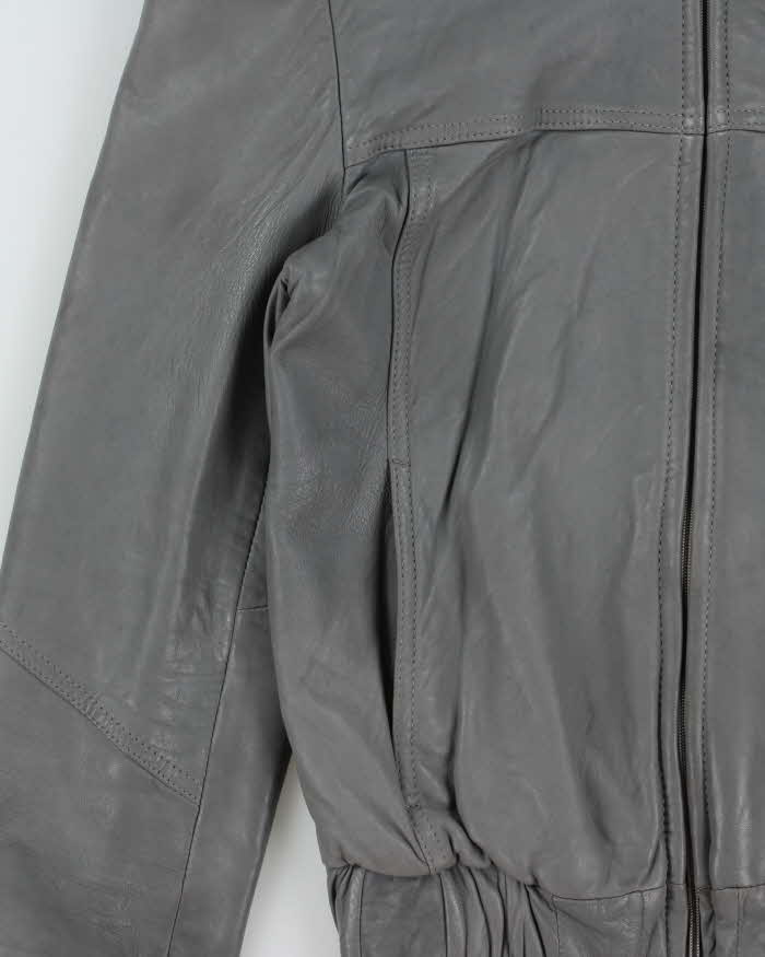 Vintage 1970s Daniel's Made In Canada Leather Cafe Racer Bomber Jacket - S