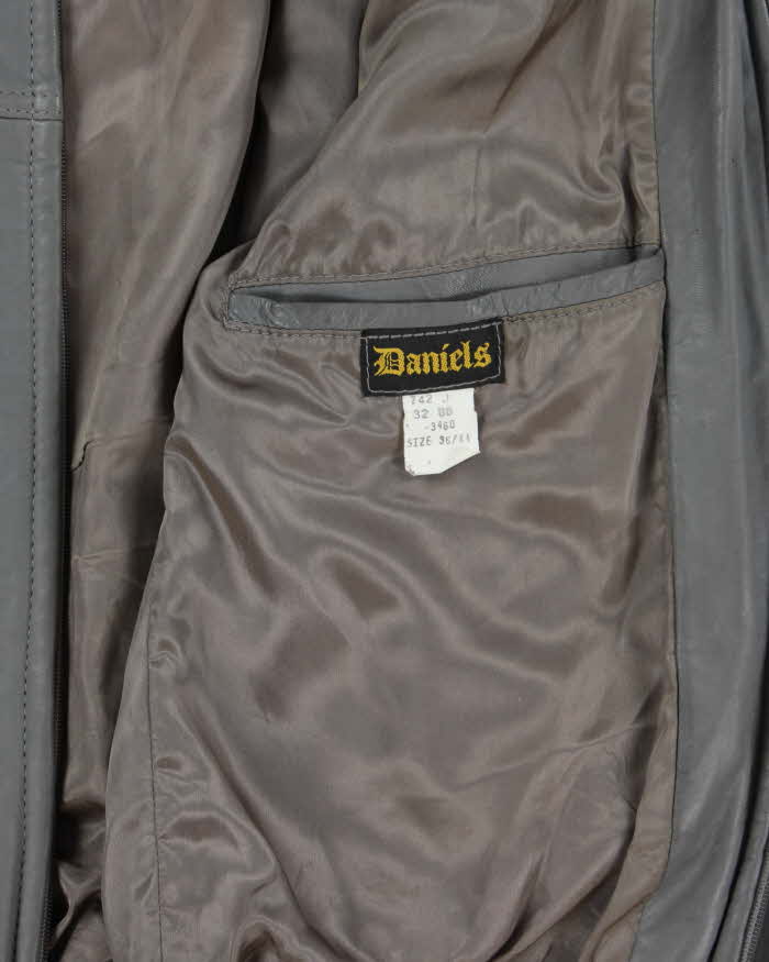 Vintage 1970s Daniel's Made In Canada Leather Cafe Racer Bomber Jacket - S