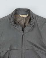 Vintage 1970s Daniel's Made In Canada Leather Cafe Racer Bomber Jacket - S