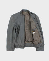 Vintage 1970s Daniel's Made In Canada Leather Cafe Racer Bomber Jacket - S