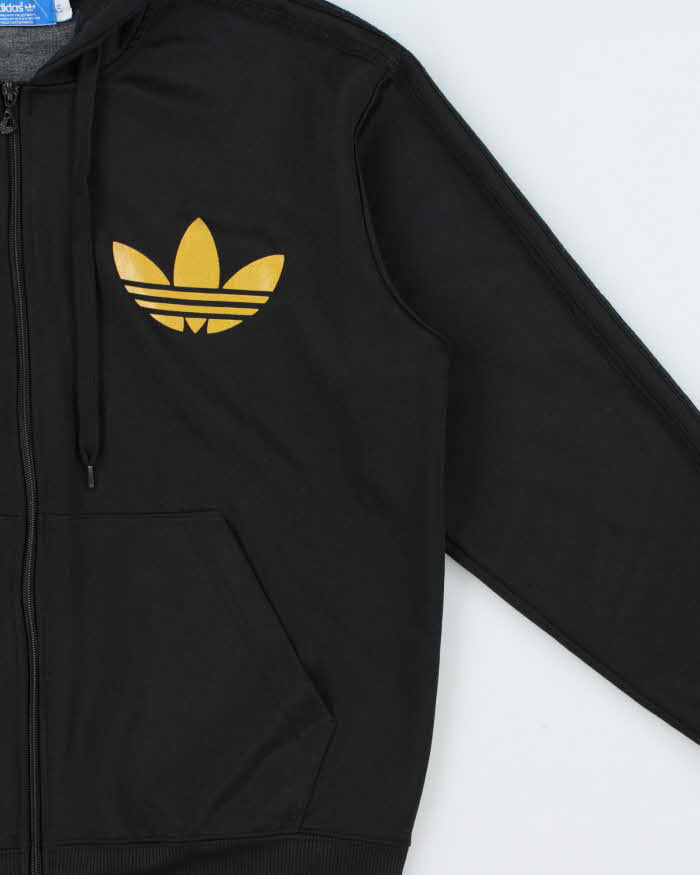 Vintage Adidas Originals Gold Big Trefoil Hooded Track Jacket - L