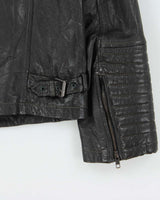 Vintage Y2K 00s Danier Leather Classic Cafe Racer Moto Jacket - L