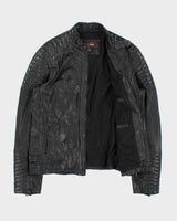 Vintage Y2K 00s Danier Leather Classic Cafe Racer Moto Jacket - L