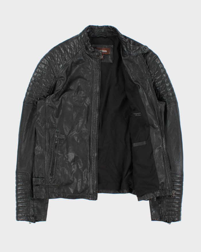 Vintage Y2K 00s Danier Leather Classic Cafe Racer Moto Jacket - L