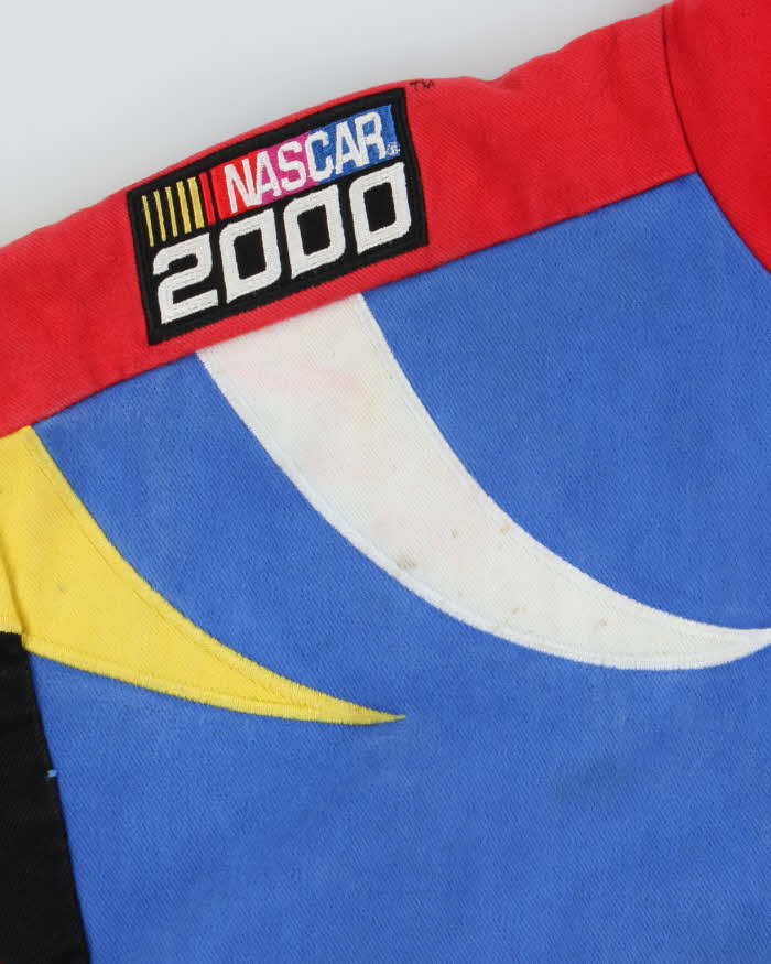 Vintage Y2K Chase Authentics Nascar 2000 Canvas Colour Block Racing Bomber Jacket - L