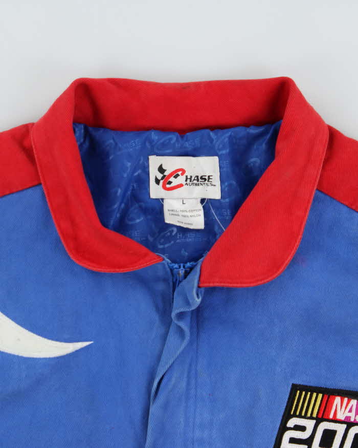 Vintage Y2K Chase Authentics Nascar 2000 Canvas Colour Block Racing Bomber Jacket - L