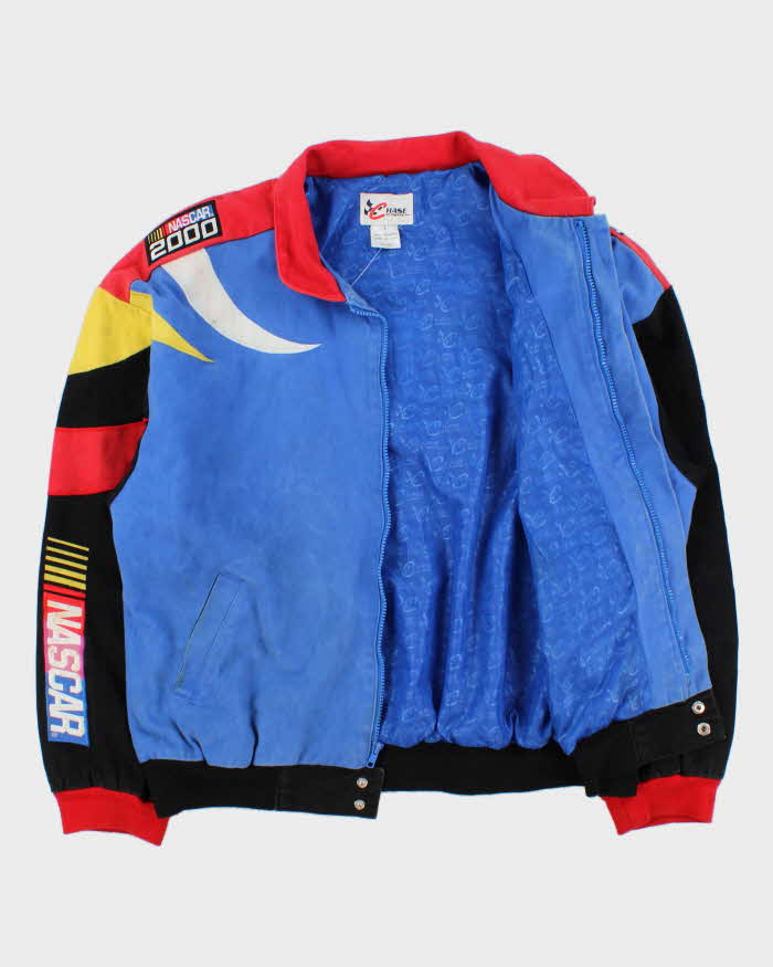Vintage Y2K Chase Authentics Nascar 2000 Canvas Colour Block Racing Bomber Jacket - L