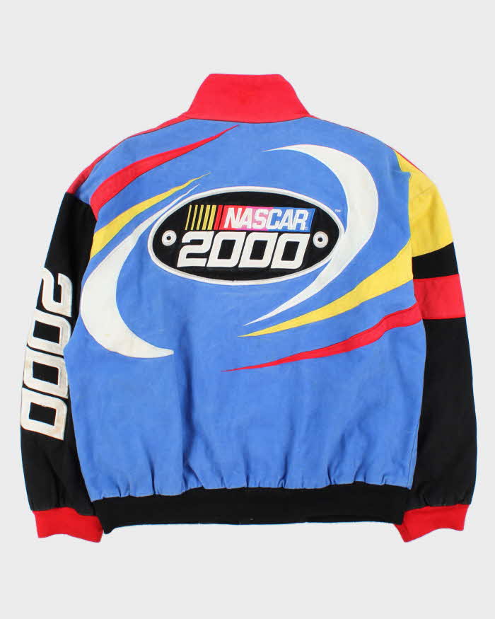 Vintage Y2K Chase Authentics Nascar 2000 Canvas Colour Block Racing Bomber Jacket - L