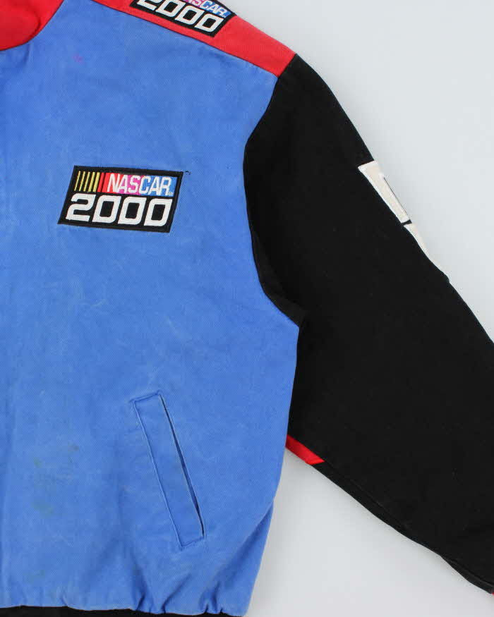 Vintage Y2K Chase Authentics Nascar 2000 Canvas Colour Block Racing Bomber Jacket - L