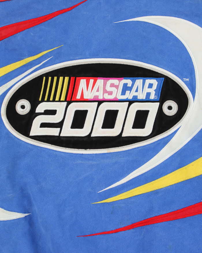 Vintage Y2K Chase Authentics Nascar 2000 Canvas Colour Block Racing Bomber Jacket - L