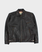 Vintage 1940s Hunner Made In California Goatskin Leather Quilt Lined Biker Jacket - L