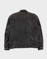 Vintage 1940s Hunner Made In California Goatskin Leather Quilt Lined Biker Jacket - L
