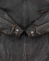 Vintage 1940s Hunner Made In California Goatskin Leather Quilt Lined Biker Jacket - L
