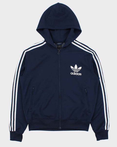 Vintage Y2K 00s Adidas Originals Navy Classic Trefoil Hooded Track