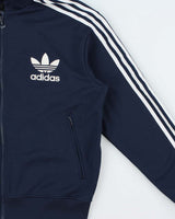 Vintage Y2K 00s Adidas Originals Navy Classic Trefoil Hooded Track Jacket - M