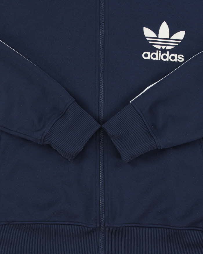 Vintage Y2K 00s Adidas Originals Navy Classic Trefoil Hooded Track Jacket - M