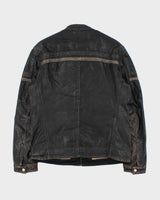Vintage Y2K 00s Danier Distressed Leather Cafe Racer Moto Jacket - L