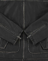 Vintage Y2K 00s Guess Jeans Distressed Leather Trucker Jacket - M