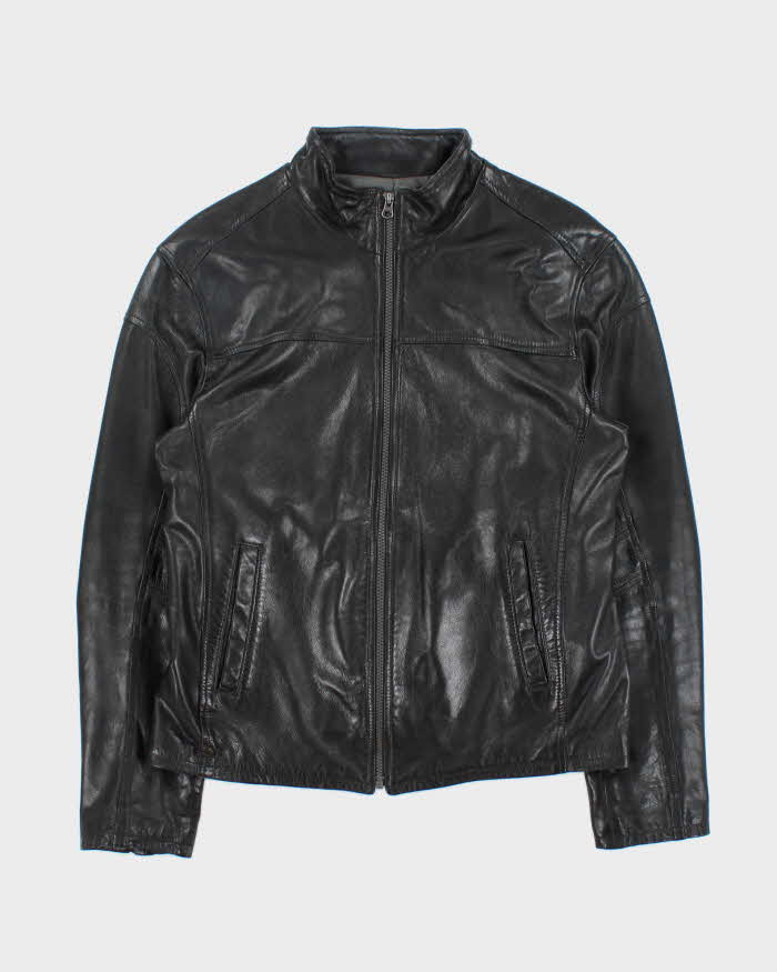 Vintage Y2K 00s Danier Italian Calfskin Leather Cafe Racer Moto Jacket - XL