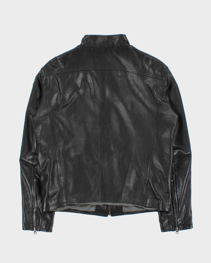 Vintage Y2K 00s Danier Italian Calfskin Leather Cafe Racer Moto Jacket - XL